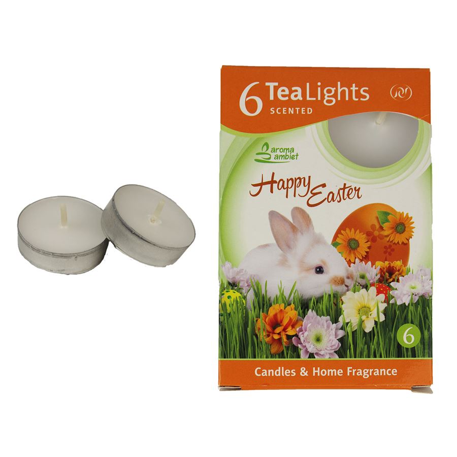 Svíčka čajová HAPPY EASTER BUNNY 6ks MSC-TL1033