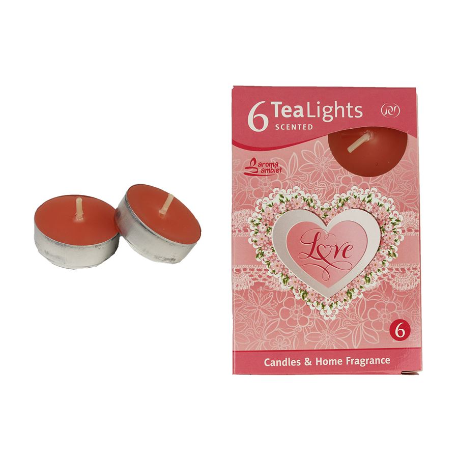 Svíčka čajová LOVE 6ks MSC-TL1036