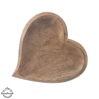 Tác dřevo MANGO srdce 25x25 cm