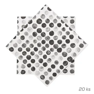 Ubrousek papír puntíky 20 ks 33x33 cm O0563