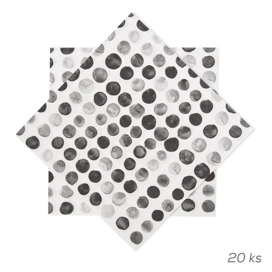 Ubrousek papír puntíky 20 ks 33x33 cm O0563