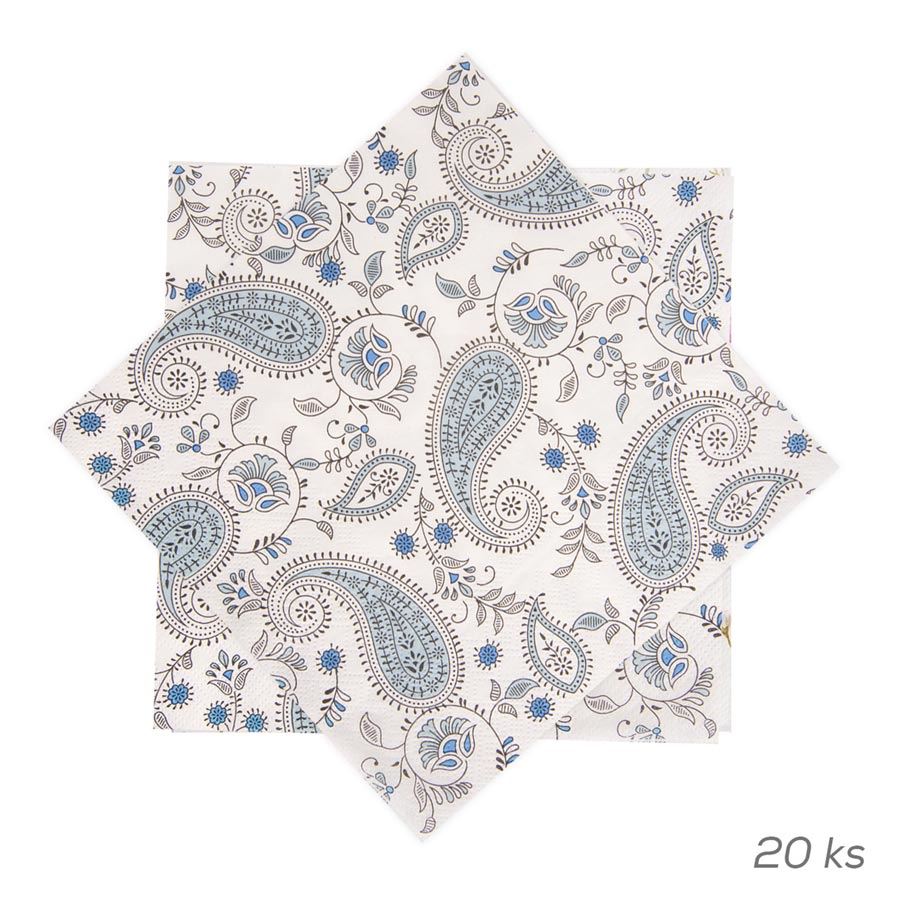 Ubrousek papír kašmírový vzor 20 ks 33x33 cm O0568