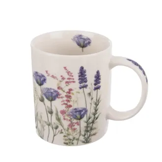Hrnek porcelán květ fialový 330 ml O0579