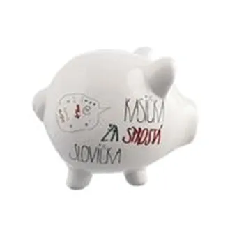 Pokladnička ker. Sprostá slovíčka bílá 20x14x16,5 cm