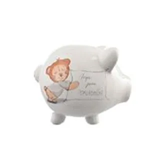 Pokladnička ker. První pokladnička bílá 10x8,5x9 cm