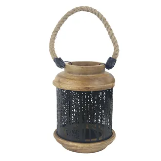 Svícen mango/plech BLACK 18x18x25 cm