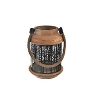 Svícen mango/plech BLACK 18x18x25 cm