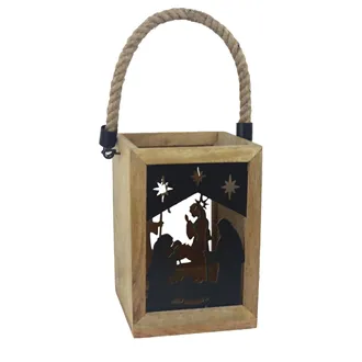 Svícen dřevo/kov MANGO betlém