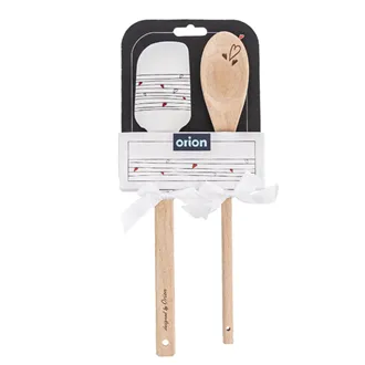 Stěrka kuch. sil./dřevo+vařečka SRDÍČKA