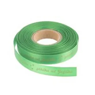 Stuha polyester vánoční Zásilka od Ježíška 25 m zelená