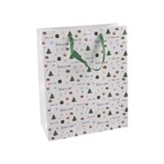 Taška papír dárková Šťastné a veselé 26x12x32 cm