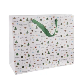 Taška papír dárková Šťastné a veselé 32x12x26 cm