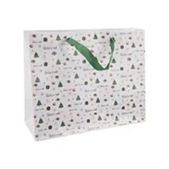 Taška papír dárková Šťastné a veselé 32x12x26 cm