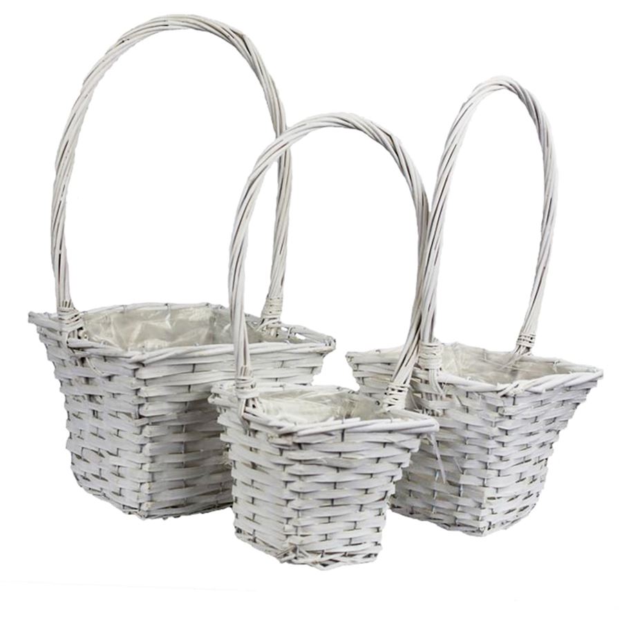 Koš hranatý bílý, 3ks P0507-01
