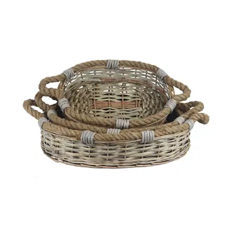 Košík oválný šedý, S/3 P2039