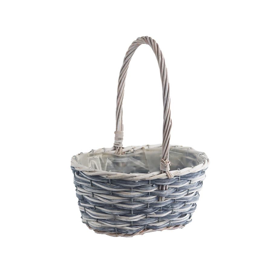 Koš oválný šedý střední P2046/S