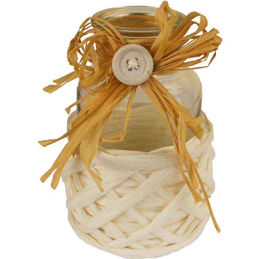 vázička s bílou rafií S0020