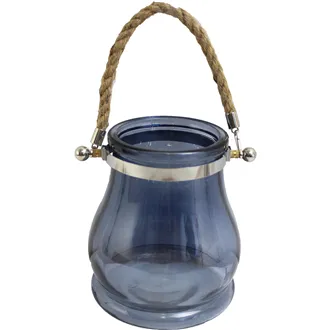 Skleněná dekorace modrá 18cm S0043