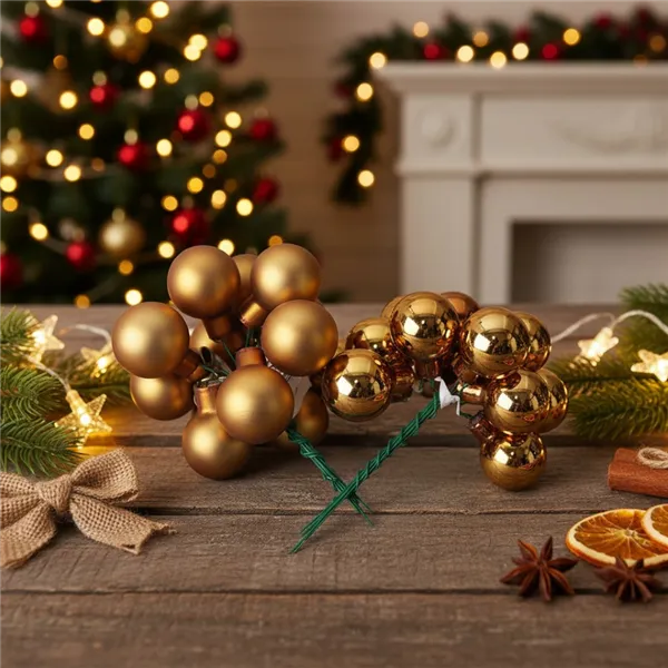 Skleněné baňky na drátku hnědé, pr.2,5 cm, S0571-18/BOX 144 ks