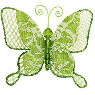 Motýl s klipy zelený X0319