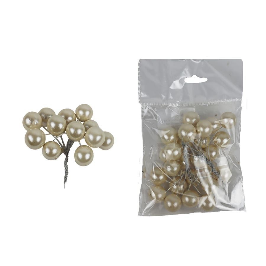 Kulaté dekorace bobule, champagne X0529