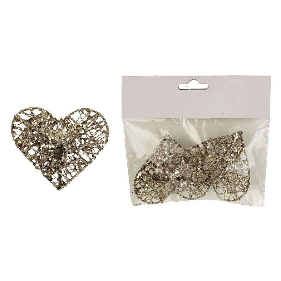 Dekorace srdce, 2ks X1502/ZL