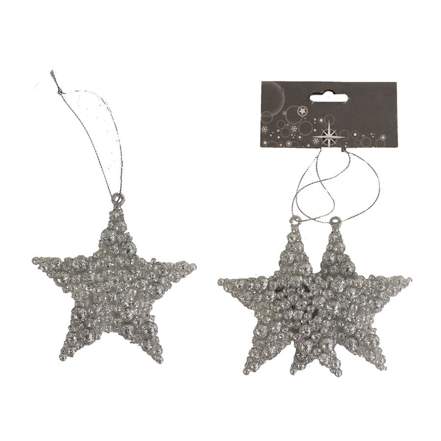 Dekorace hvězda, 2ks X1646/ST