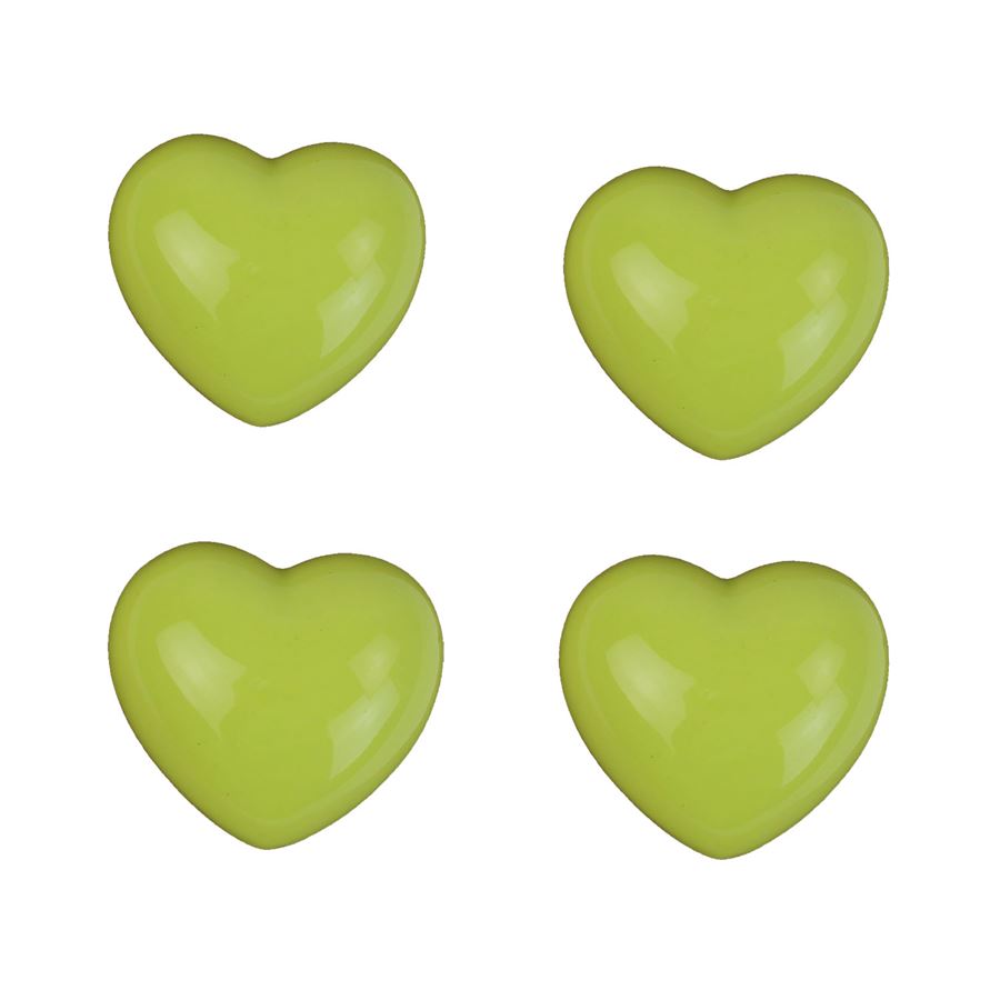 Srdce zelené 4 ks X1693-15