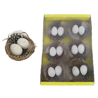 Velikonoční vajíčka v hnízdě, 6 ks X5773