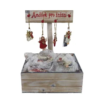 Dekorace anděl k zavěšení box, 72 ks X6385