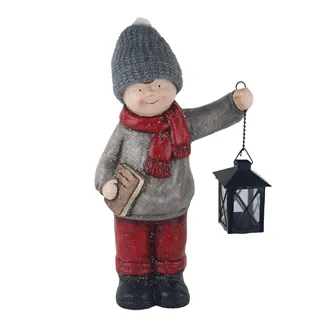 Dekorace chlapec s lucerničkou X7460