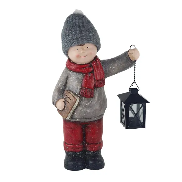 Dekorace chlapec s lucerničkou X7460