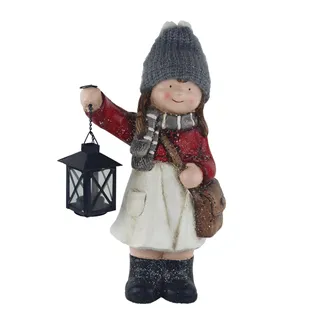 Dekorace holčička s lucerničkou X7461