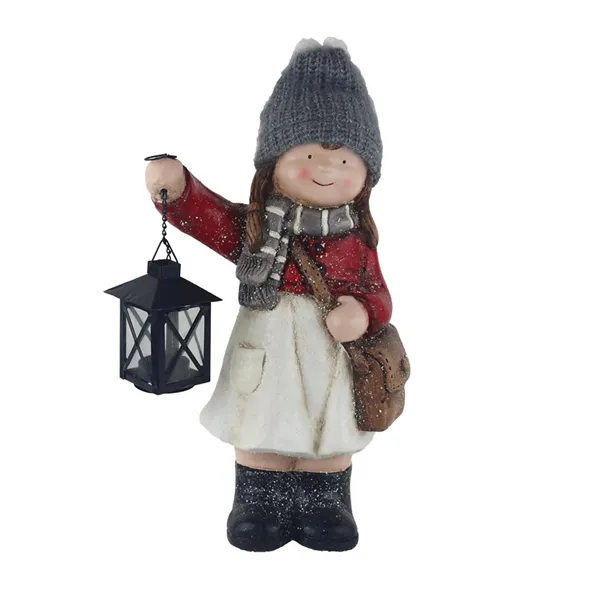 Dekorace holčička s lucerničkou X7461