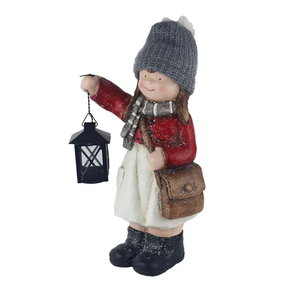 Dekorace holčička s lucerničkou X7461